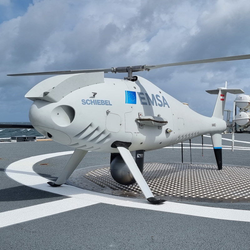 Schiebel Camcopter S-100 monitors ship emissions for EMSA